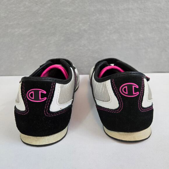 Women's Champion Black/Pink/Silver Sneakers with Adjustable Strap Size 4.5 - Picture 5 of 10